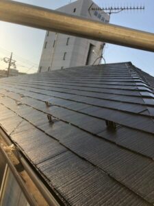 千葉市稲毛区でタイル外壁クリア塗装＋屋根塗装〈初回メンテナンス〉の施工後写真
