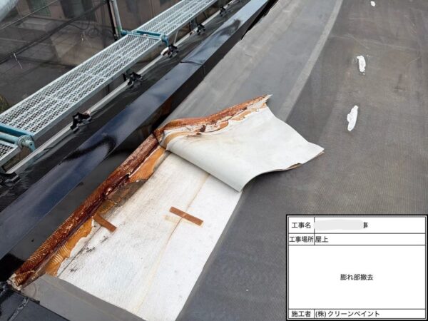 千葉市緑区にて雨漏り修理のウレタン防水工事〈バルコニー・屋上〉の施工前写真